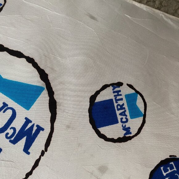 1968 Vintage E. McCarthy Political Peace/Vietnam Scarf Size: 24" Sq Polyester/Ac - Picture 7 of 7